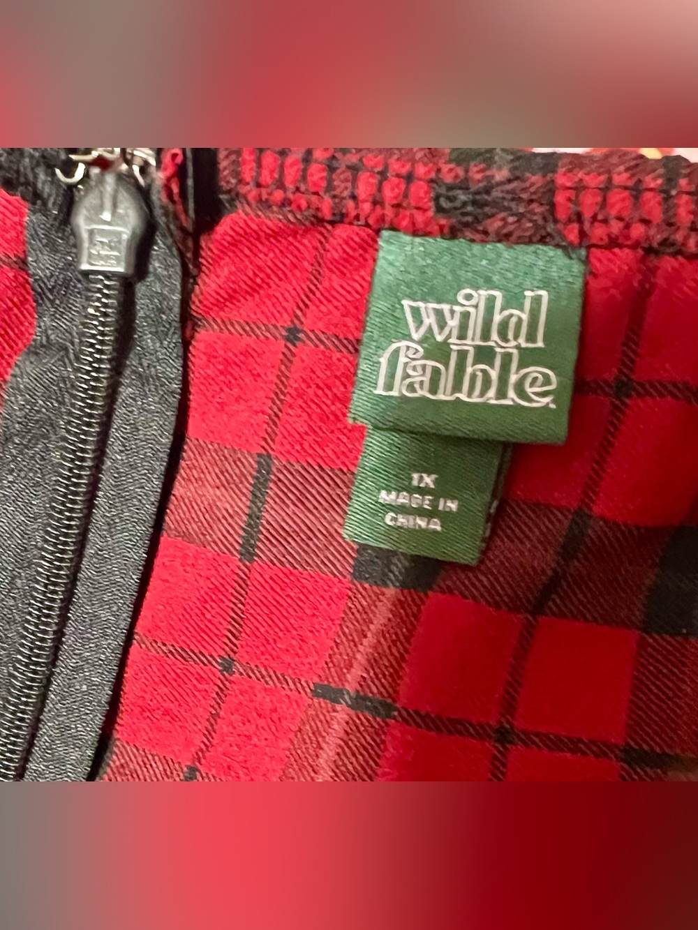 Red and Black Plaid Mini Dress - Picture 6 of 8